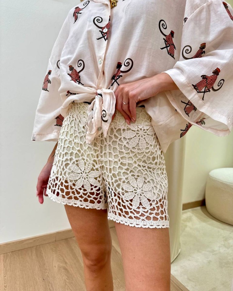 Shorts pizzo macramè avorio Tensione In Shop Online Shorts pizzo macramè avorio Tensione In