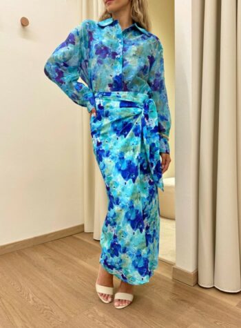 Shop Online Gonna pareo lunga ortensie azzurra Tensione In