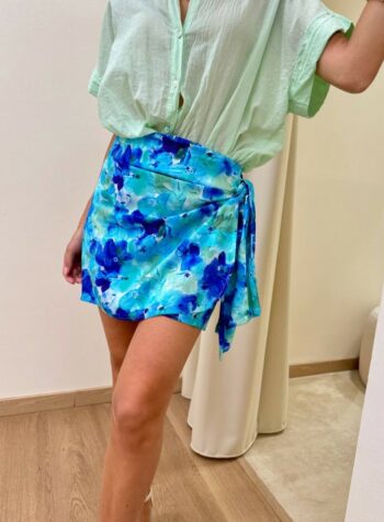 Shop Online Gonna pareo corta ortensie azzurra Tensione In