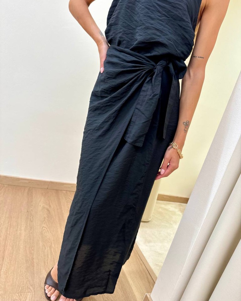 Gonna pareo midi nera Tensione In Shop Online Gonna pareo midi nera Tensione In