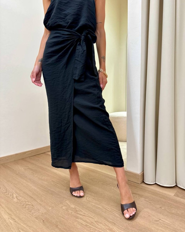 Gonna pareo midi nera Tensione In Shop Online Gonna pareo midi nera Tensione In