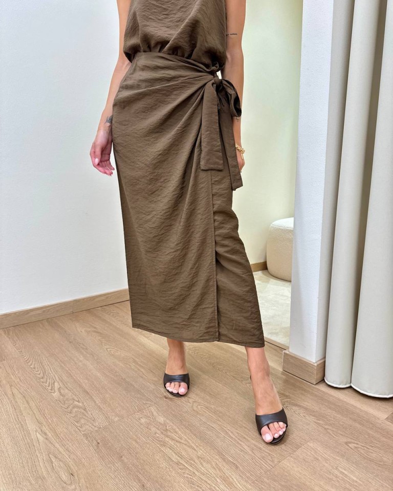 Gonna pareo midi moro Tensione In Shop Online Gonna pareo midi moro Tensione In