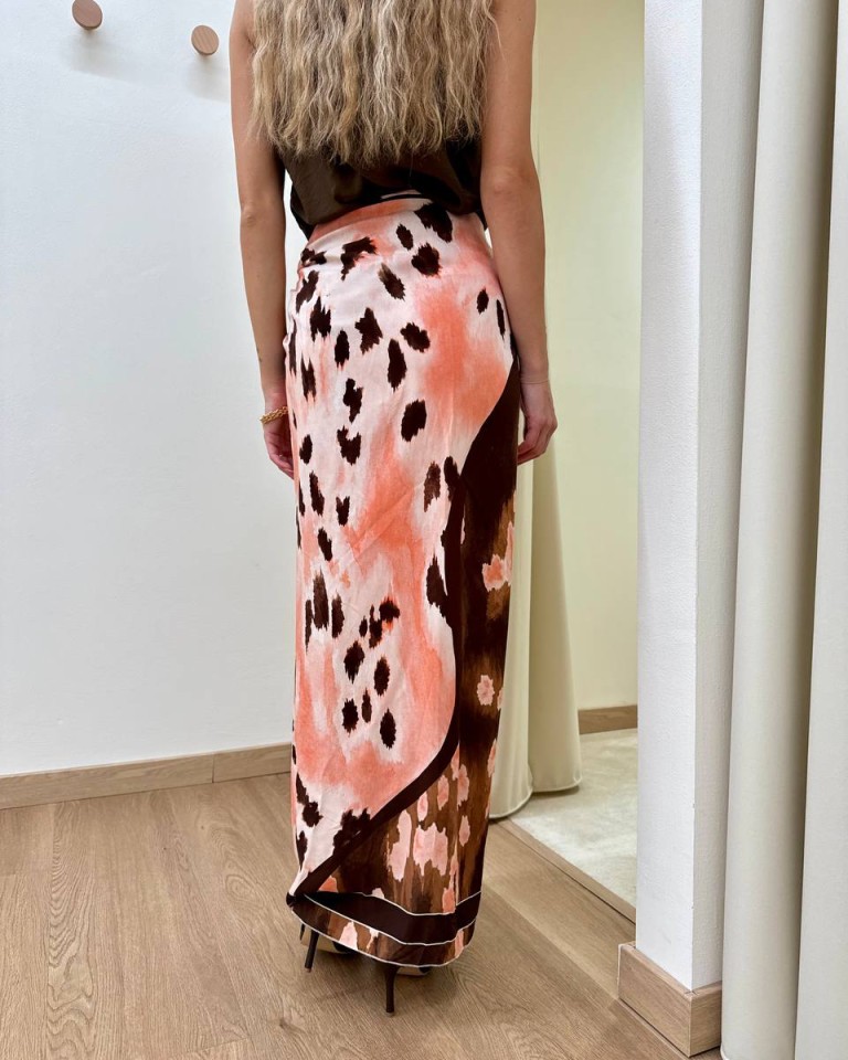 Gonna pareo lunga maculata rosa e moro Tensione In Shop Online Gonna pareo lunga maculata rosa e moro Tensione In