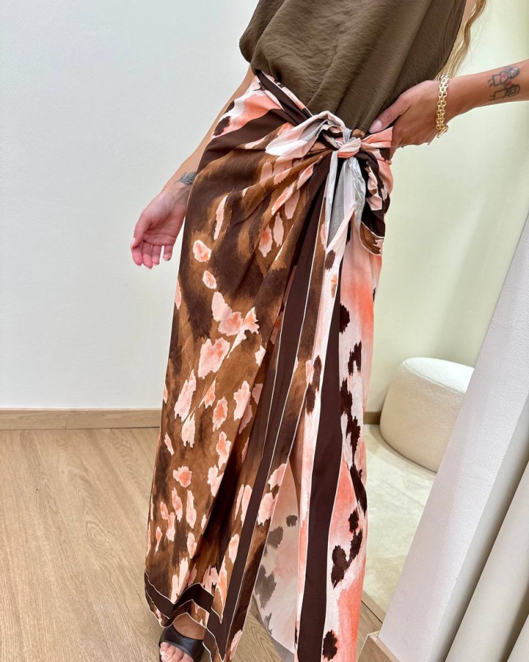 Gonna pareo lunga maculata rosa e moro Tensione In Shop Online Gonna pareo lunga maculata rosa e moro Tensione In