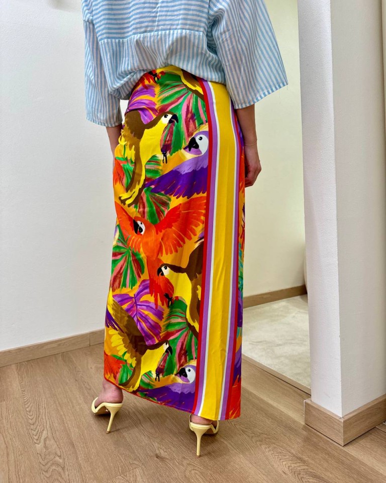 Gonna pareo lunga pappagalli multicolor Tensione In Shop Online Gonna pareo lunga pappagalli multicolor Tensione In