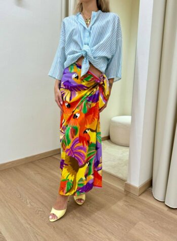 Shop Online Gonna pareo lunga pappagalli multicolor Tensione In