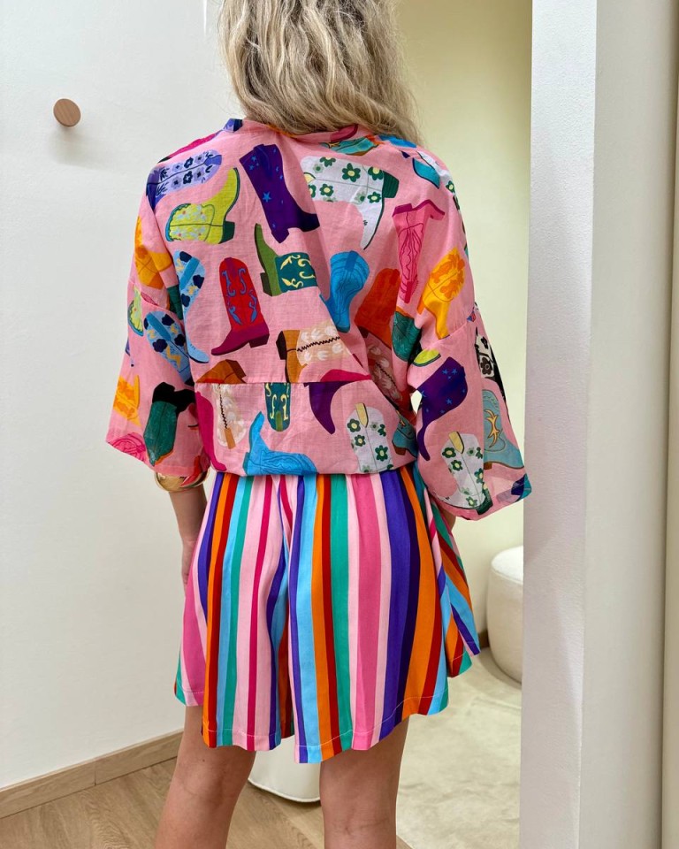 Camicia mussola fantasia texani multicolor Tensione In Shop Online Camicia mussola fantasia texani multicolor Tensione In