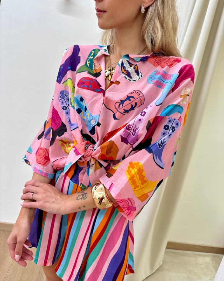 Camicia mussola fantasia texani multicolor Tensione In Shop Online Camicia mussola fantasia texani multicolor Tensione In