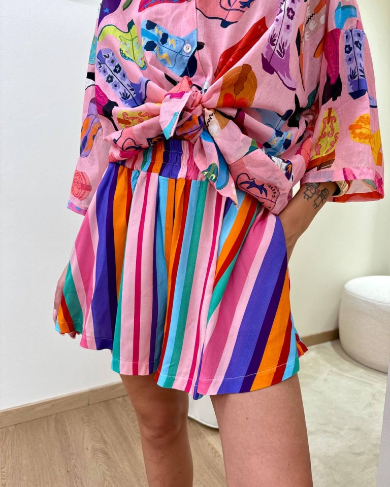 Shorts righe multicolor Tensione In Shop Online Shorts righe multicolor Tensione In