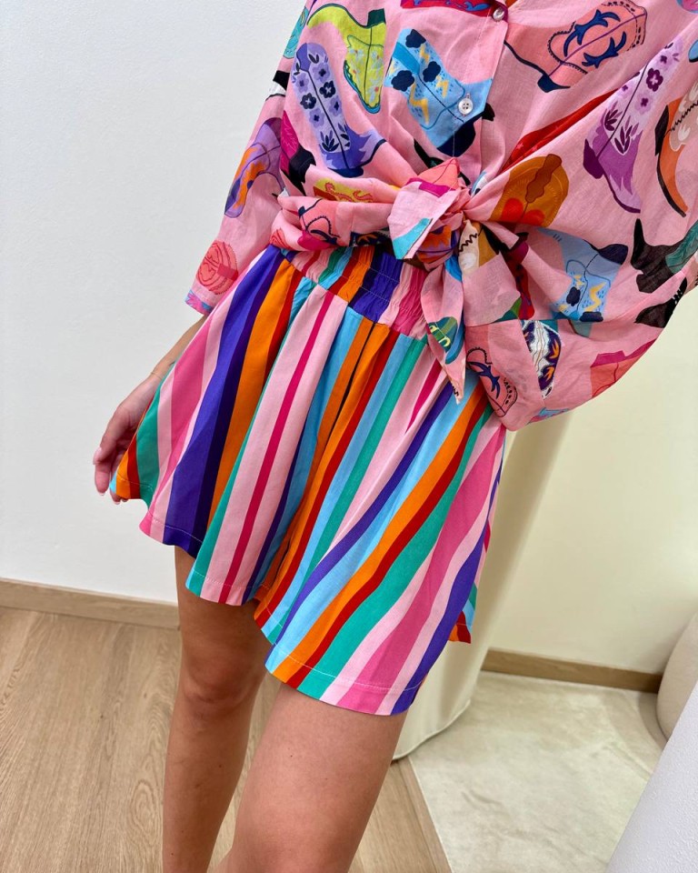 Shorts righe multicolor Tensione In Shop Online Shorts righe multicolor Tensione In