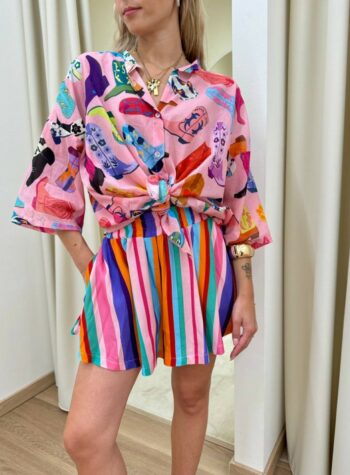 Shop Online Shorts righe multicolor Tensione In