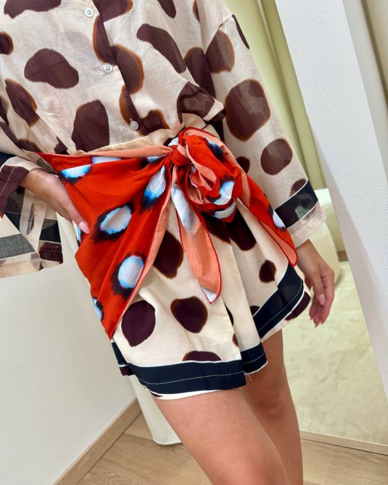 Vestito pois effetto foulard in vita multicolor Tensione In Shop Online Vestito pois effetto foulard in vita multicolor Tensione In