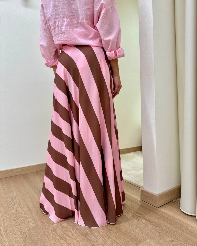 Gonna portafoglio righe rosa e moro Tensione In Shop Online Gonna portafoglio righe rosa e moro Tensione In