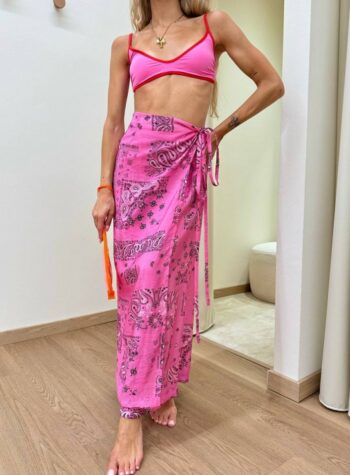 Shop Online Sunset Set bikini e gonna pareo fucsia Vicolo