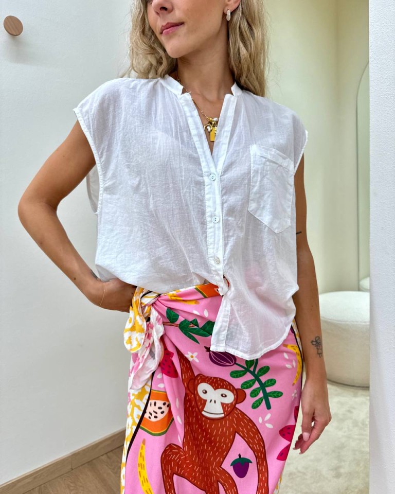 Camicia coreana smanicata panna Tensione In Shop Online Camicia coreana smanicata panna Tensione In