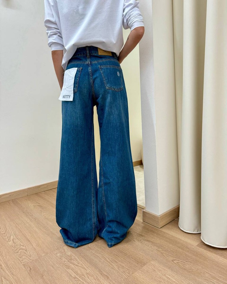 Jeans Ketty wide leg blu medio HaveOne Shop Online Jeans Ketty wide leg blu medio HaveOne