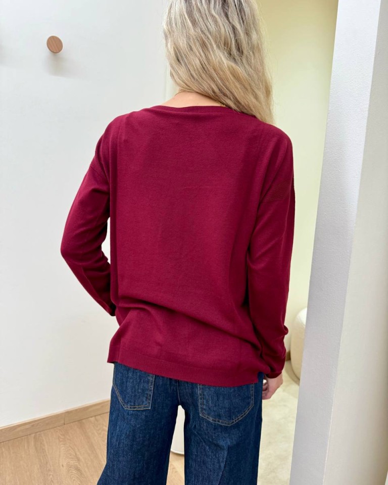Maglia scatoletta spacchetti laterali marsala Kontatto Shop Online Maglia scatoletta spacchetti laterali marsala Kontatto