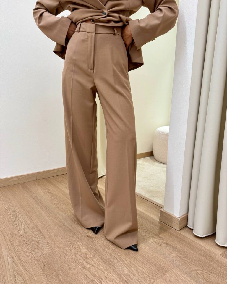 Pantalone palazzo cammello HaveOne Shop Online Pantalone palazzo cammello HaveOne