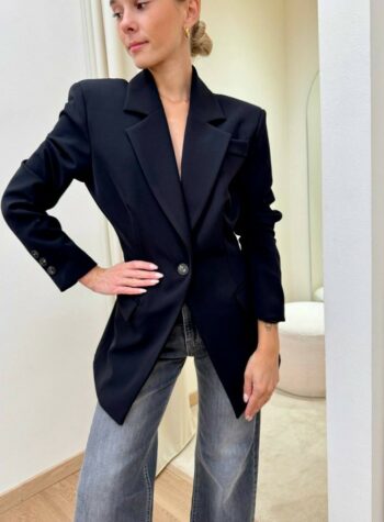 Shop Online Giacca lunga avvitata nera HaveOne