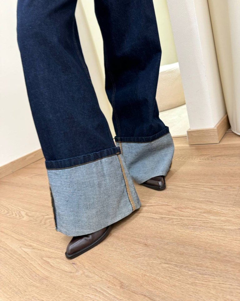 Jeans maxi risvolto blu scuro Souvenir Shop Online Jeans maxi risvolto blu scuro Souvenir