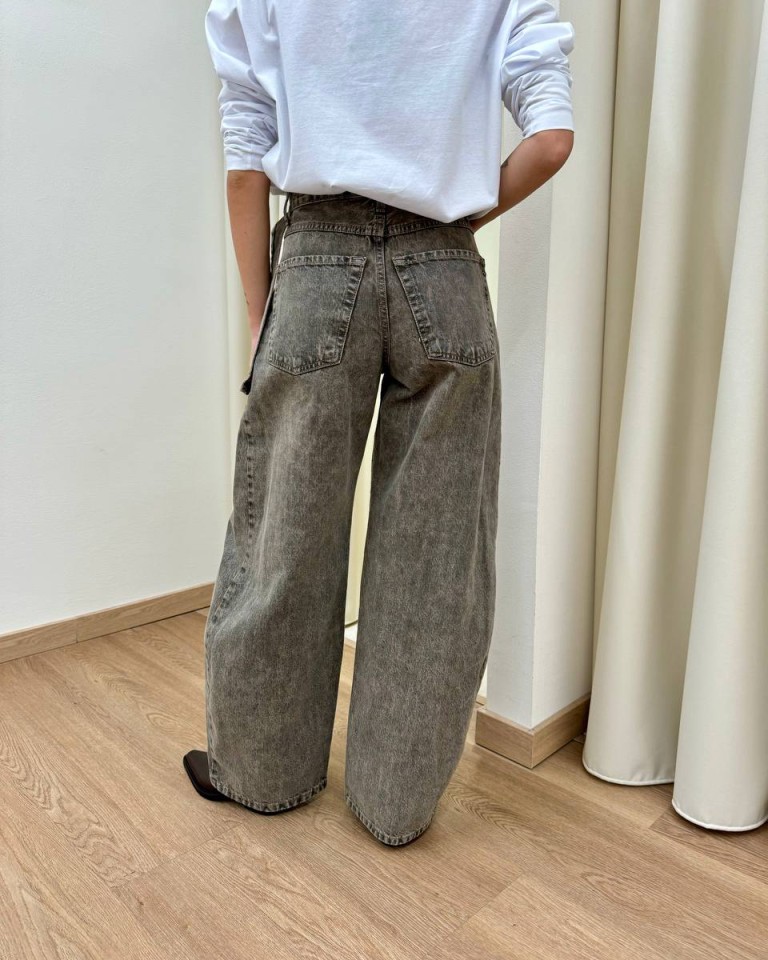 Jeans Rod balloon con laccio sfumato tortora Souvenir Shop Online Jeans Rod balloon con laccio sfumato tortora Souvenir