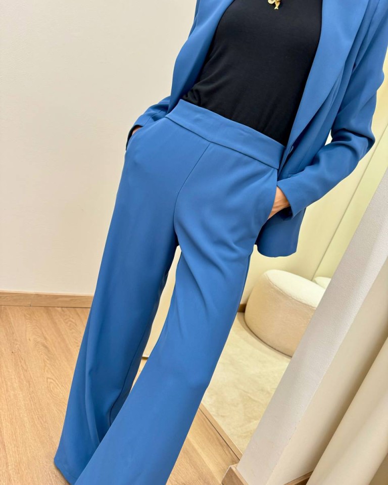 Completo morbido giacca e pantalone indaco Kontatto Shop Online Completo morbido giacca e pantalone indaco Kontatto