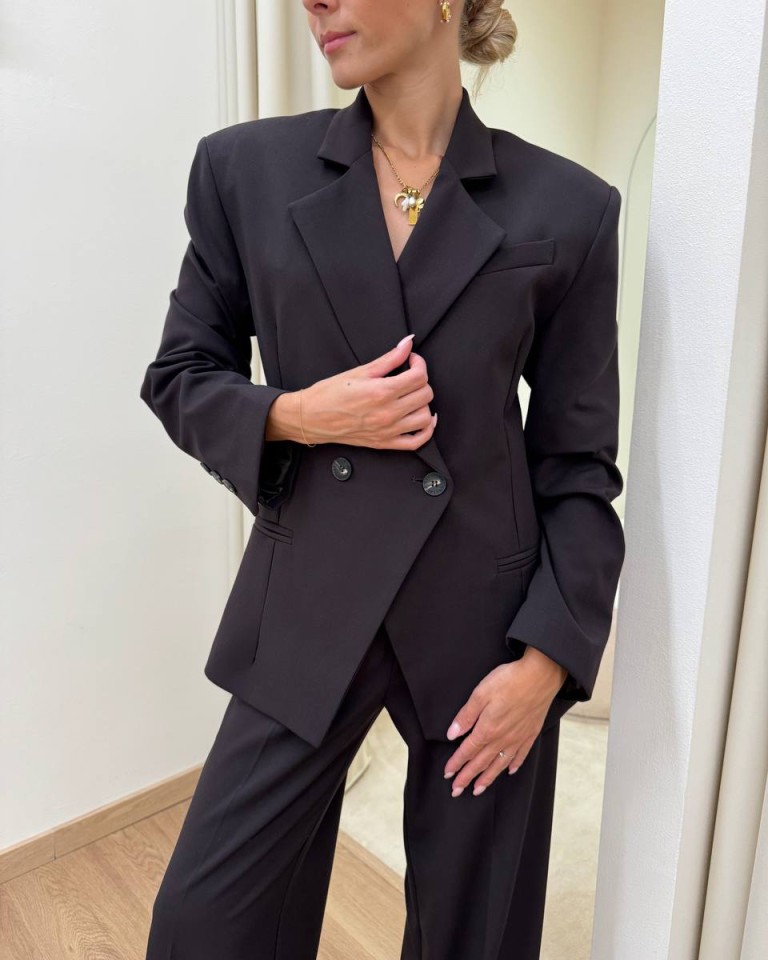 Giacca doppiopetto diagonale moro HaveOne Shop Online Giacca doppiopetto diagonale moro HaveOne