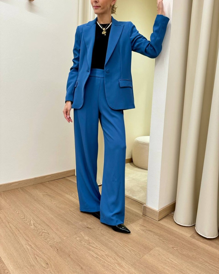 Completo morbido giacca e pantalone indaco Kontatto Shop Online Completo morbido giacca e pantalone indaco Kontatto