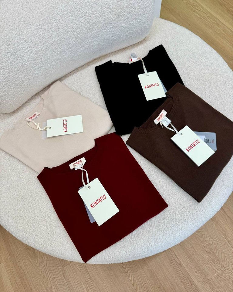Maglia over girocollo talco Kontatto Shop Online Maglia over girocollo talco Kontatto