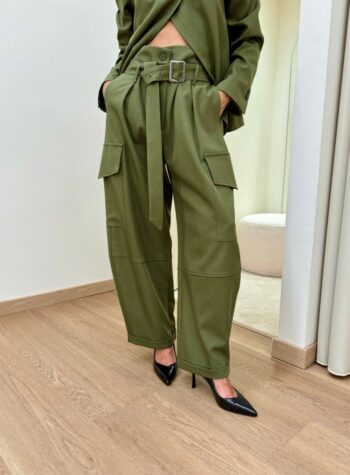 Shop Online Pantalone balloon con tasconi verde militare HaveOne
