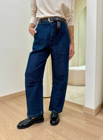 Shop Online Jeans barrel con cintura blu scuro Kontatto