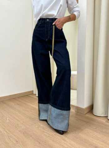 Shop Online Jeans maxi risvolto blu scuro Souvenir