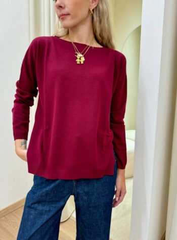 Shop Online Maglia scatoletta spacchetti laterali marsala Kontatto