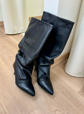 Shop Online Stivale arricciato pelle nera Ovyè