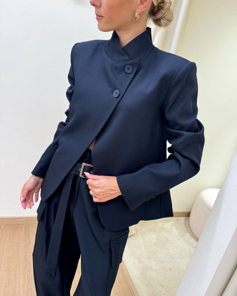 Giacca coreana blu scuro HaveOne Shop Online Giacca coreana blu scuro HaveOne