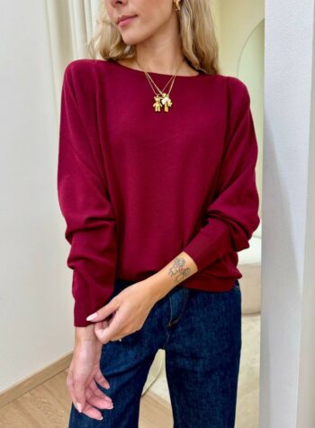 Shop Online Maglia over girocollo marsala Kontatto