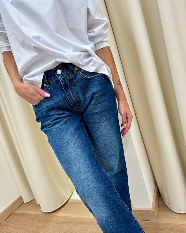 Jeans Lily dritto blu sfumato HaveOne Shop Online Jeans Lily dritto blu sfumato HaveOne