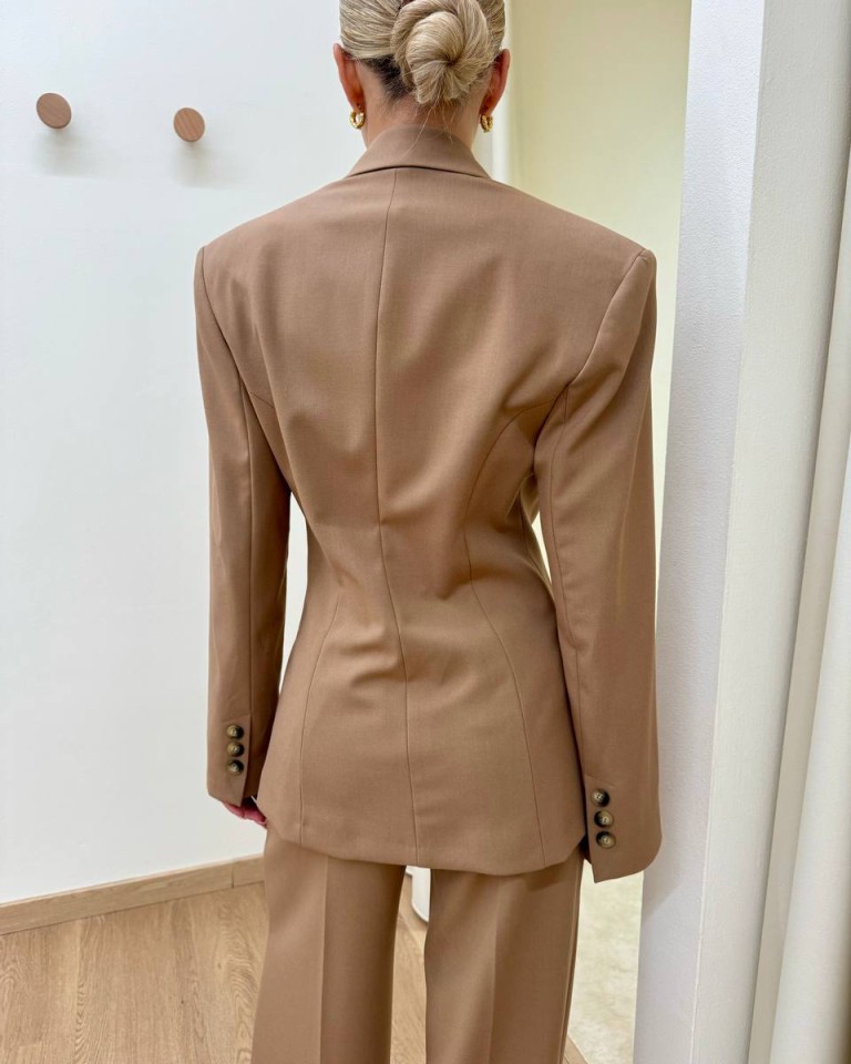 Giacca doppiopetto diagonale cammello HaveOne Shop Online Giacca doppiopetto diagonale cammello HaveOne