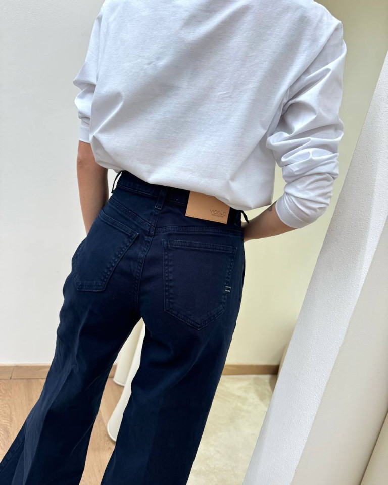 Jeans Elena palazzo blu scuro Vicolo Shop Online Jeans Elena palazzo blu scuro Vicolo