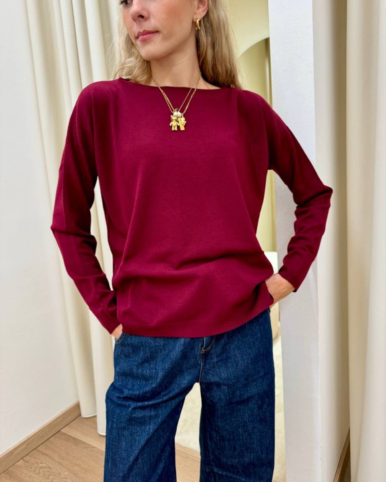 Maglia scatoletta spacchetti laterali marsala Kontatto Shop Online Maglia scatoletta spacchetti laterali marsala Kontatto