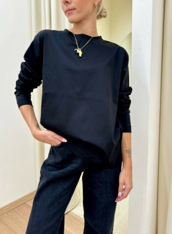 Shop Online Maglia over manica lunga nera Souvenir
