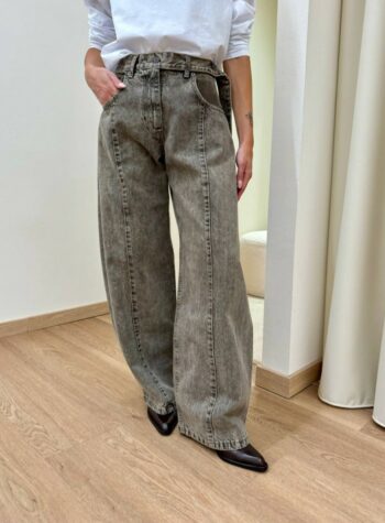 Shop Online Jeans Rod balloon con laccio sfumato tortora Souvenir