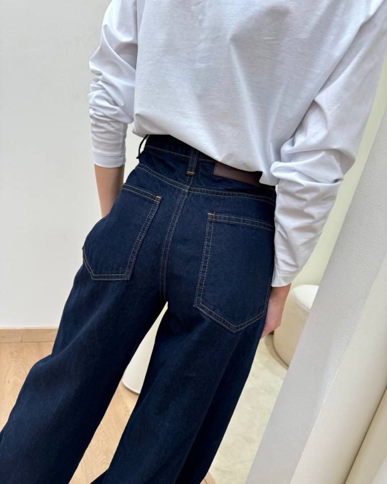 Jeans maxi risvolto blu scuro Souvenir Shop Online Jeans maxi risvolto blu scuro Souvenir