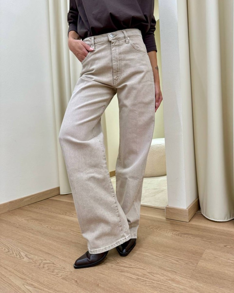 Jeans Nina gamba dritta beige Vicolo Shop Online Jeans Nina gamba dritta beige Vicolo