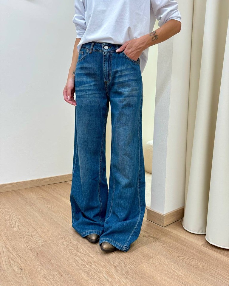 Jeans Ketty wide leg blu medio HaveOne Shop Online Jeans Ketty wide leg blu medio HaveOne