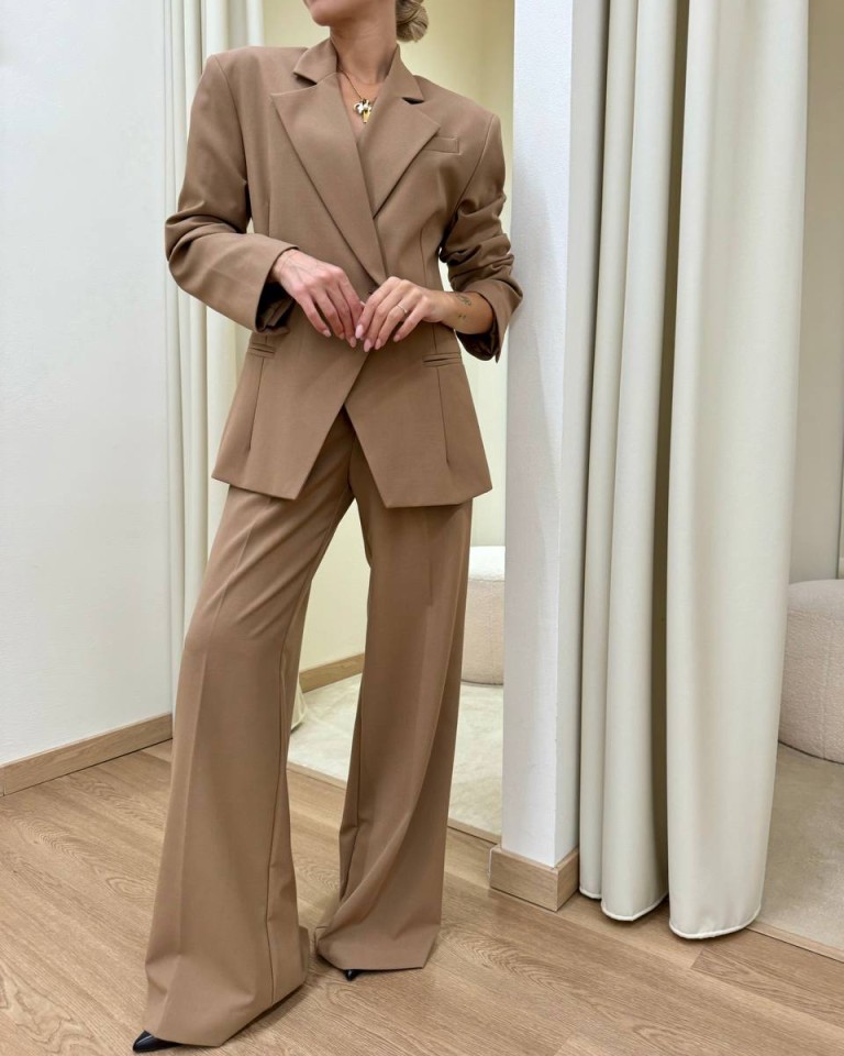 Pantalone palazzo cammello HaveOne Shop Online Pantalone palazzo cammello HaveOne
