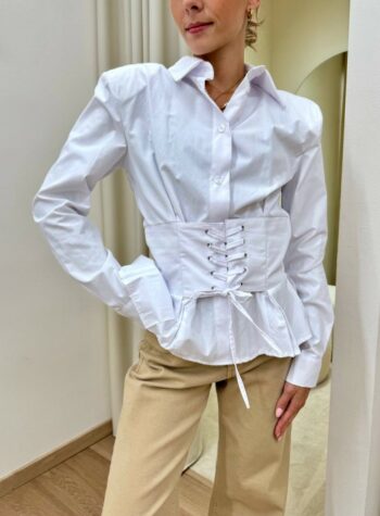 Shop Online Camicia bianca lacci corsetto HaveOne