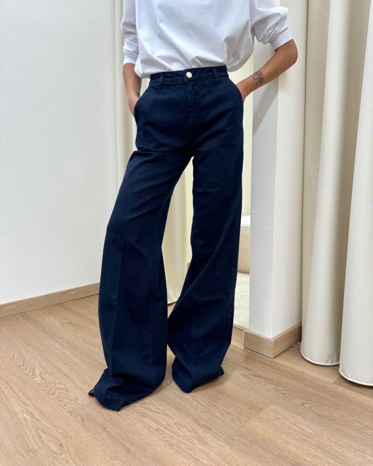 Jeans Elena palazzo blu scuro Vicolo Shop Online Jeans Elena palazzo blu scuro Vicolo