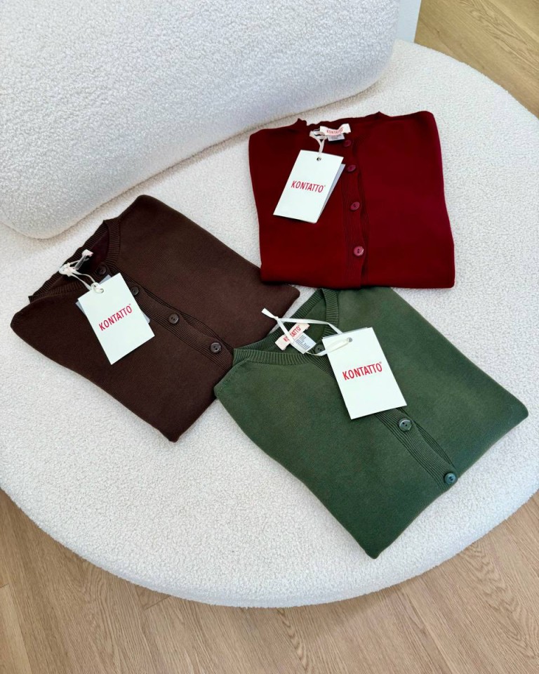 Cardigan in maglia rasata marsala Kontatto Shop Online Cardigan in maglia rasata marsala Kontatto