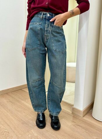 Shop Online Jeans Agata barrel tasche a toppa slavato Kontatto